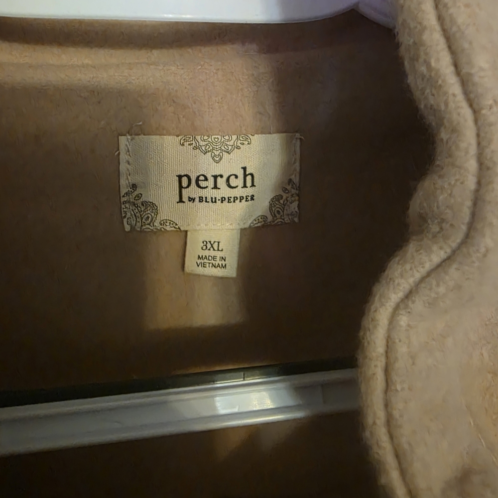 Women's Tan Teddy Zip-Up Hoodie Jacket - Picture 2 of 2